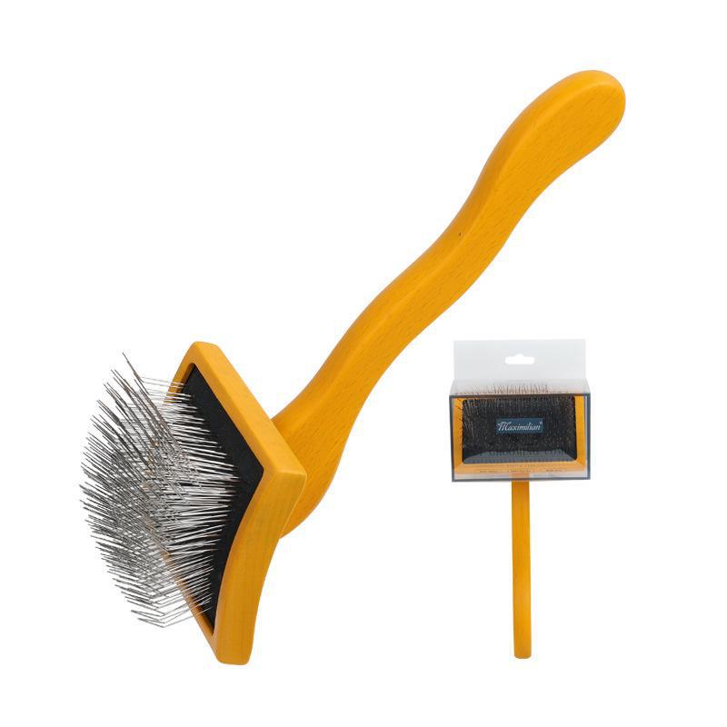 Solid Wood Pet Comb with Fluffy Needles and Detangle Knife