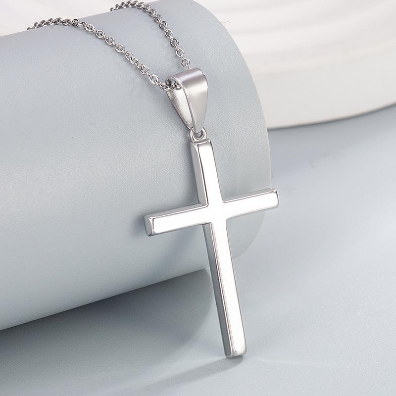 Unisex Trendy Cross Necklace: Stylish Simple Pendant Jewelry