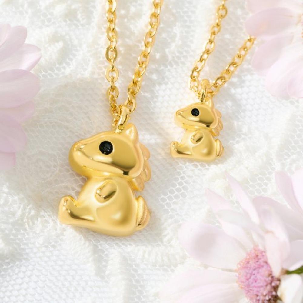 Porti 24k Gold 1.875g Horse Necklace Red