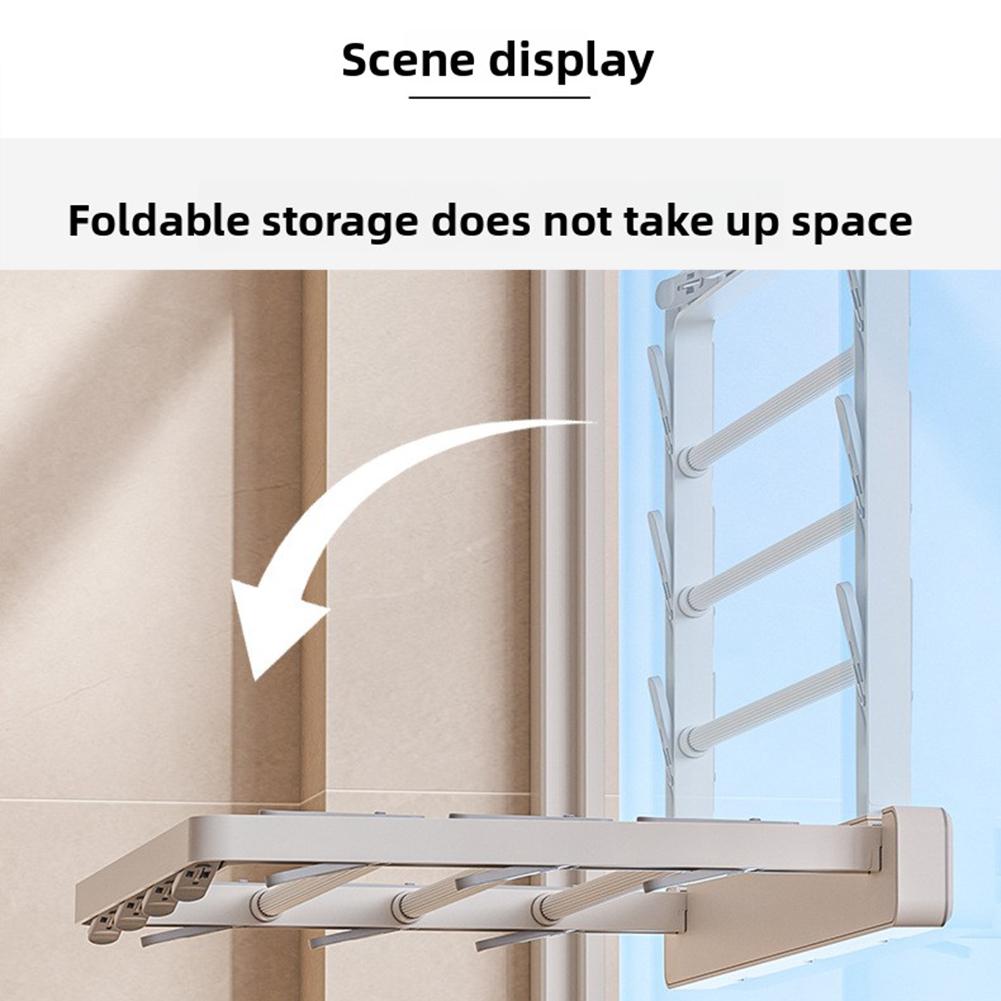 Folding Drying Rack Wall Mounted Drying Clip Windproof Sock Folding Clothes Dryer Racks Hanger Household Clothes Clotheslines