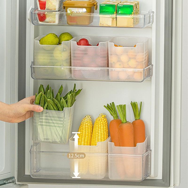 1 szt. Organizer do lodówki Pudełko do przechowywania świeżej żywności Organizer na warzywa, owoce, przyprawy na drzwi boczne lodówki Pojemnik na żywność Przechowywanie w kuchni