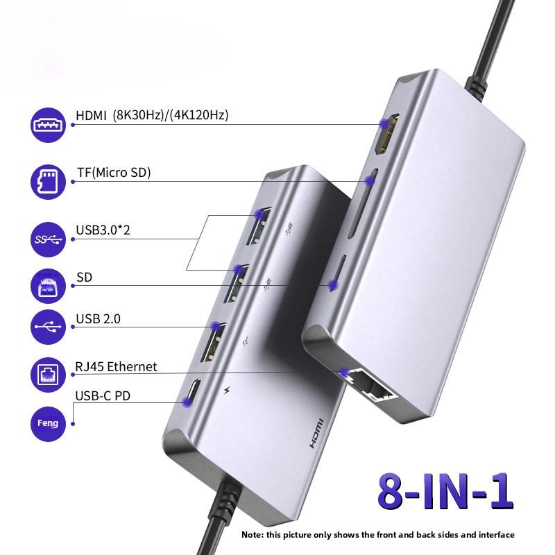 

8 в 1 Type C Hub с 4K HDMI USB 3.0 Gigabit Ethernet портом для ноутбука MacBook 8in1 Hub 4K30Hz