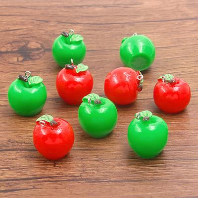 24*25MM DIY Resin Fruit Apple Pendant Jewelry Accessories 10pcs