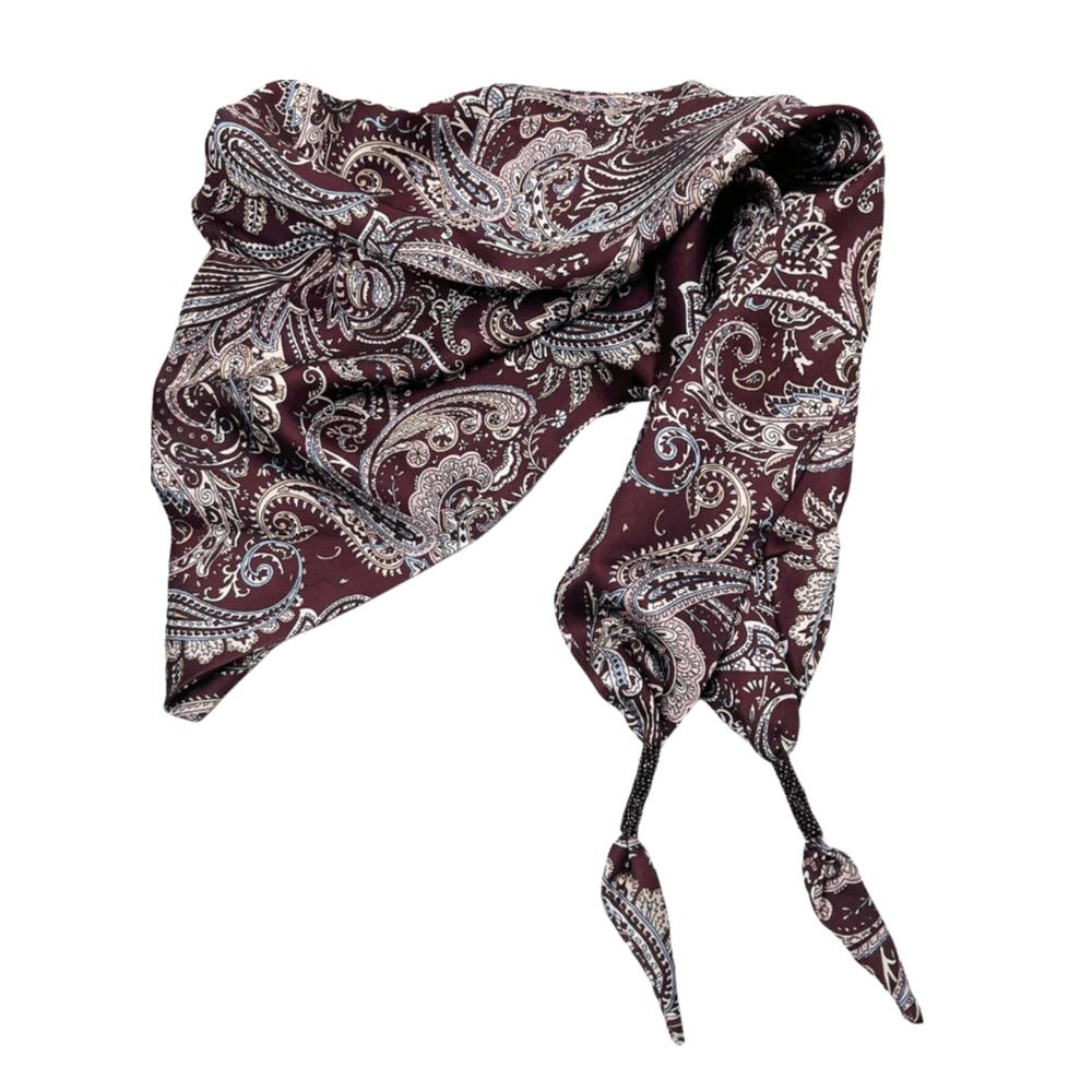 

Literary Imitation Silk Waist Scarf Retro Polyester Triangle Scarf Decorative Floral Print Belt Scarf Summer