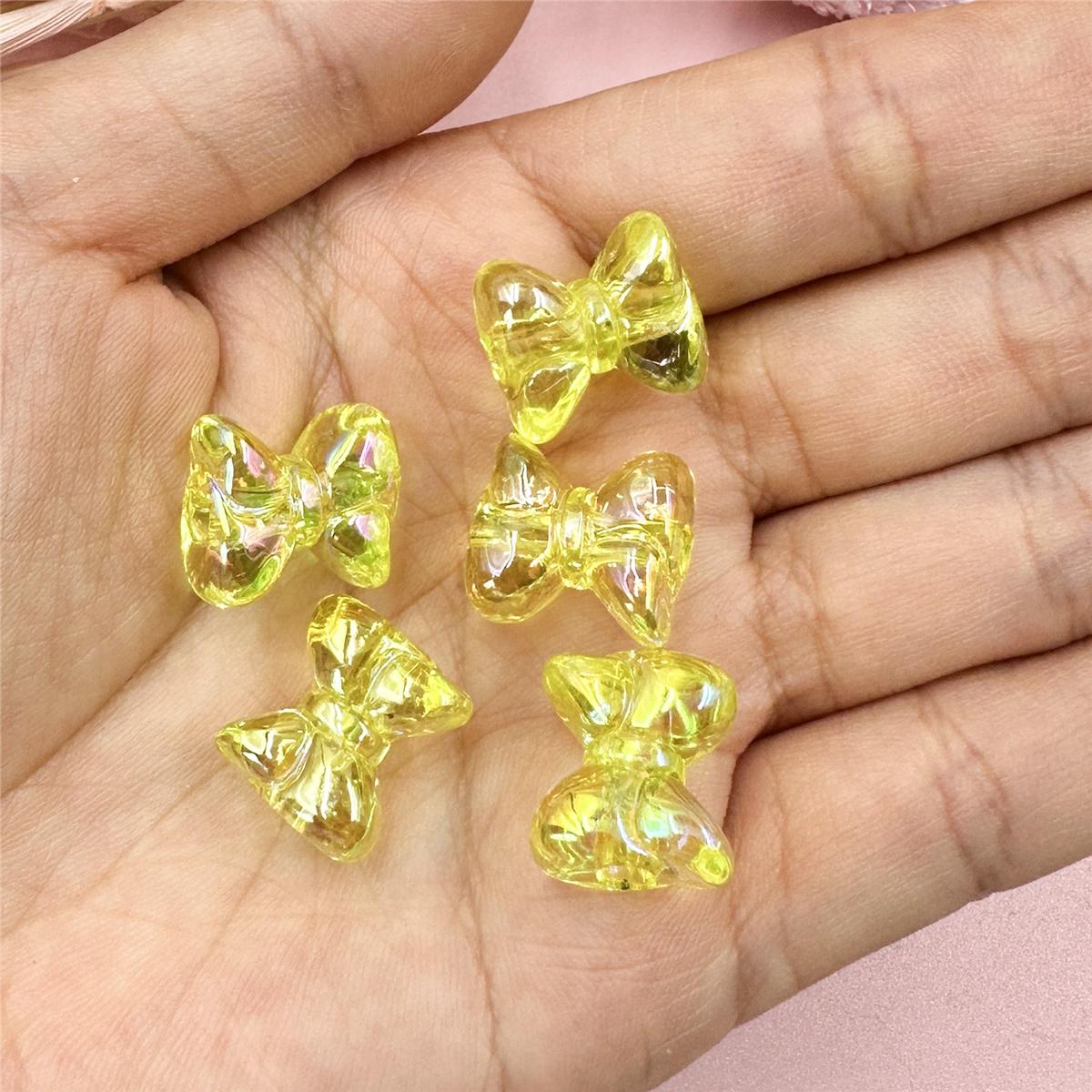 

14*15,5 мм Материалы Прозрачные Ювелирные Аксессуары 5 Шт. Бусины-Бантики Прямое Покрытие Отверстия Красочные Конфетные Цвета Изысканные жёлтый