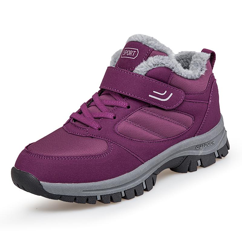 Женские хлопковые туфли плюс бархат теплые уличные спортивные прогулочные туфли кожаные — фото 19