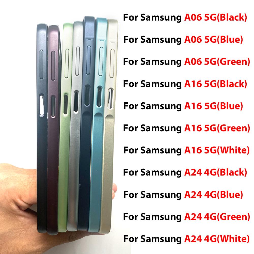 Top For Samsung A06 5G A16 5G A24 4G Housing Middle Frame Middle Frame Bezel Plate Replacement Parts With Side Key