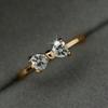 18k Gold Plated Bow Heart Shaped Zircon Ring Delicate Fashion Women Jewelry