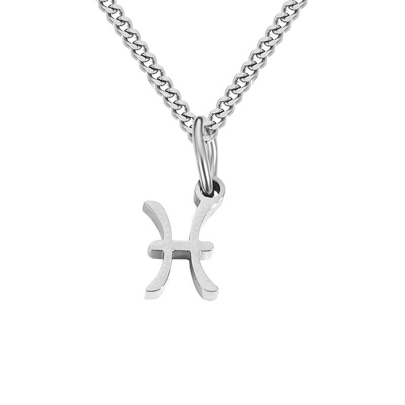 Gold-Plated Stainless Steel Zodiac Pendant Necklace for Women
