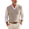 Gilet in Maglia a Treccia con Scollo a V da Uomo Senza Maniche Gilet in Maglia Casual Business Gilet per Uomo