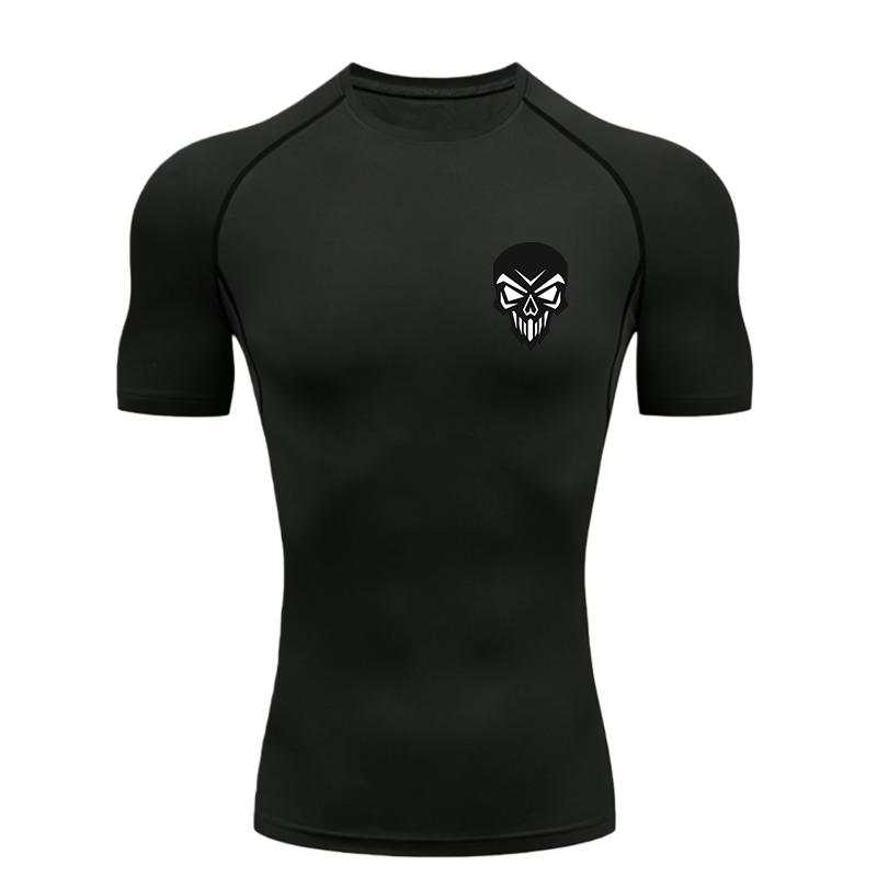 Skeleton Men's Sports T-shirt 2026 Training Fitness Compression Quick Dry Short Sleeve T-Shirt Rashgard Tops Jogging Gym