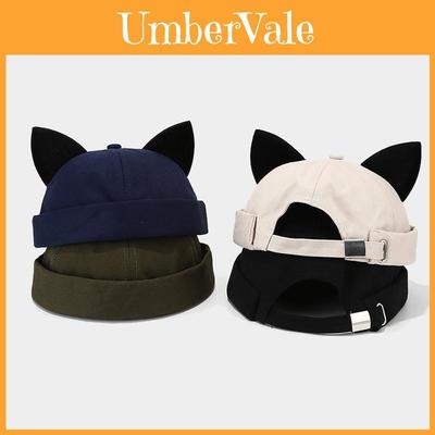 Cappello in Rete di Cotone con Orecchie da Gatto per Casual Estivi e Protezione Solare