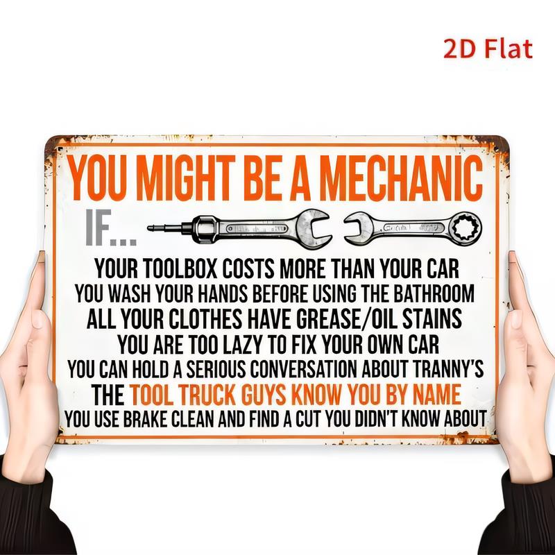 Tin Sign You Might Be A Mechanic Funny Garage Humor Quote  Retro Metal Wall Plaque for Man Cave Workshop Bar Shed Decor Rust Loo