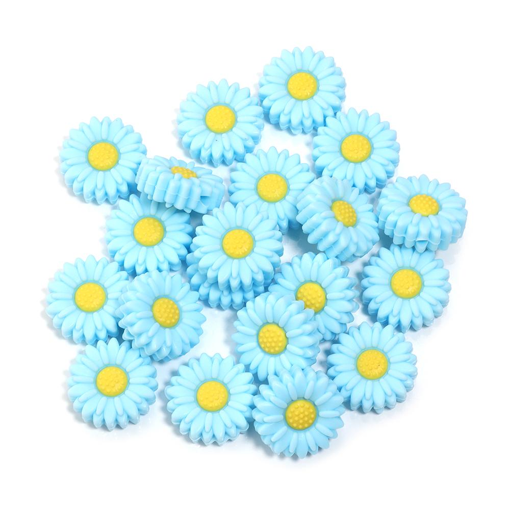 

2pcs/lot Colorful Daisy Silicone Beads Flower Shape Loose Spacer Beads For Jewelry Making DIY Key Chain Bracelet Accessories
