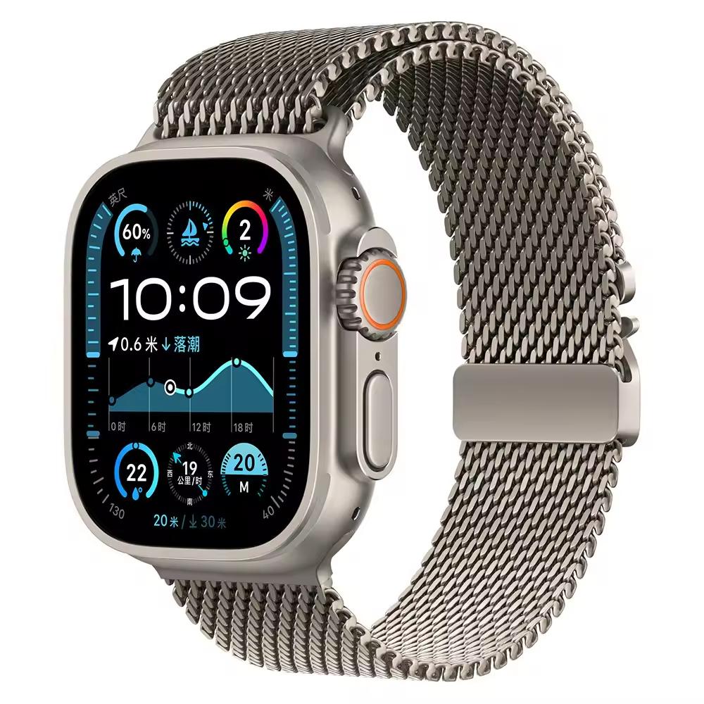 Milanese Mesh Loop for Apple Watch Band 49mm 46mm 45mm 44mm 42mm Stainless Steel Metal Strap for iWatch Series 10 9 8 7 Ultra 2