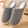 Plaid Cotton Slippers Men's Winter New Velvet Warm Inner Cotton Drag Couple Cotton Shoes Non-slip Silent Wool Slippers
