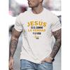 Camiseta Española de Versos para Hombre, Estampado con Texto Religioso en Español y Traducción al Inglés, Camiseta Casual de Cuello Redondo y Manga Corta, Para Uso Diario
