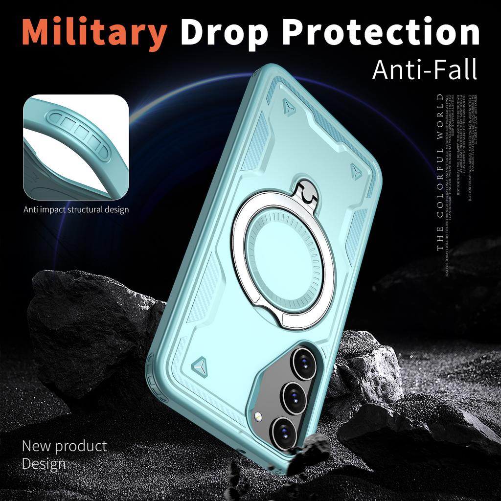 For Samsung Galaxy S23 Case Compatible with MagSafe Military Protection PC+TPU Kickstand Phone Cover