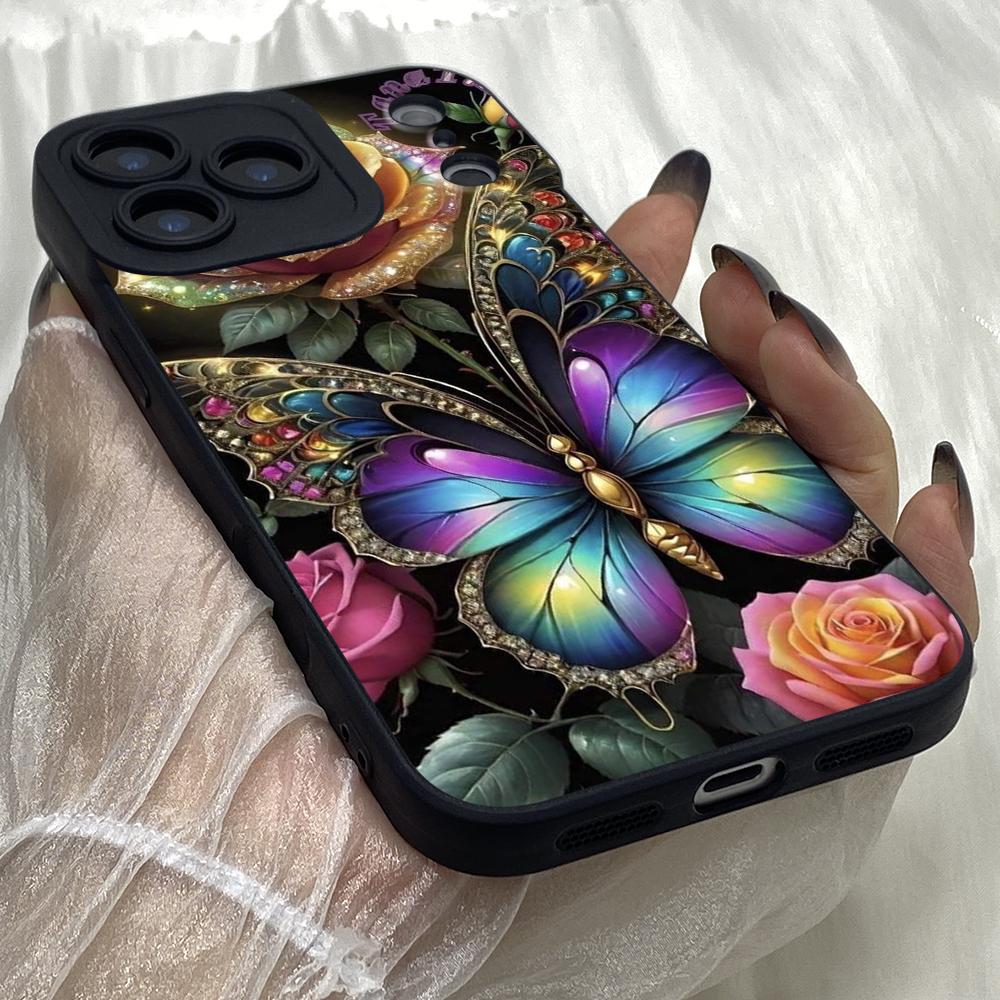 M297 Butterfly Flower Angel Eyes Soft Phone Cases for iPhone Samsung Galaxy Xiaomi Rdemi Huawei Honor Infinix Realme OPPO Vivo All Model TPU Case