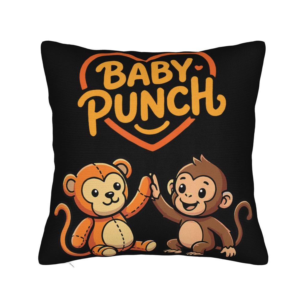 Cute Baby Monkey Named Punch Plush Hugging Pillow Case Print Pillow Cover For Wedding Party Home Decor Funny Pillowcases