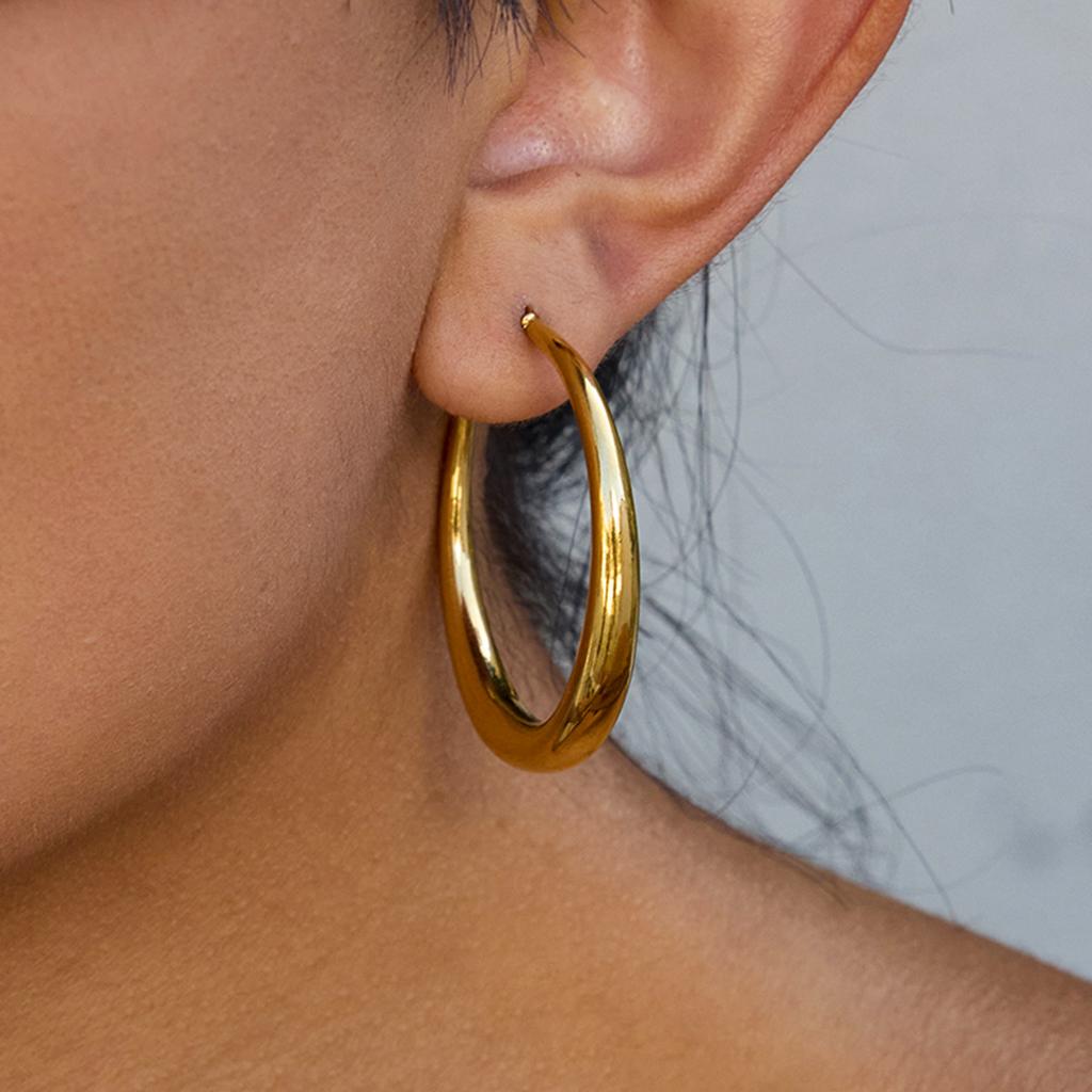 Yori Popular Stainless Steel Large Hoop Earrings for Unisex Men Women High Quality Versatile Jewelry Waterproof