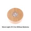 Batteriebetrieben 8/10cm Rund Holz LED Licht Display Basis Ständer Halter Fähig Nachtlampe Basis Kristall Glas Harz Kunst Ornamente