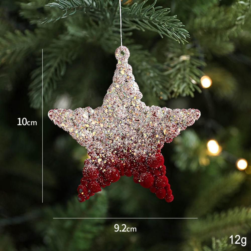 Velvet Flocked Christmas Pendants Snowflake DIY Christmas Tree Ornaments Indoor Outdoor Sequin Velvet Hanging Merry Christma