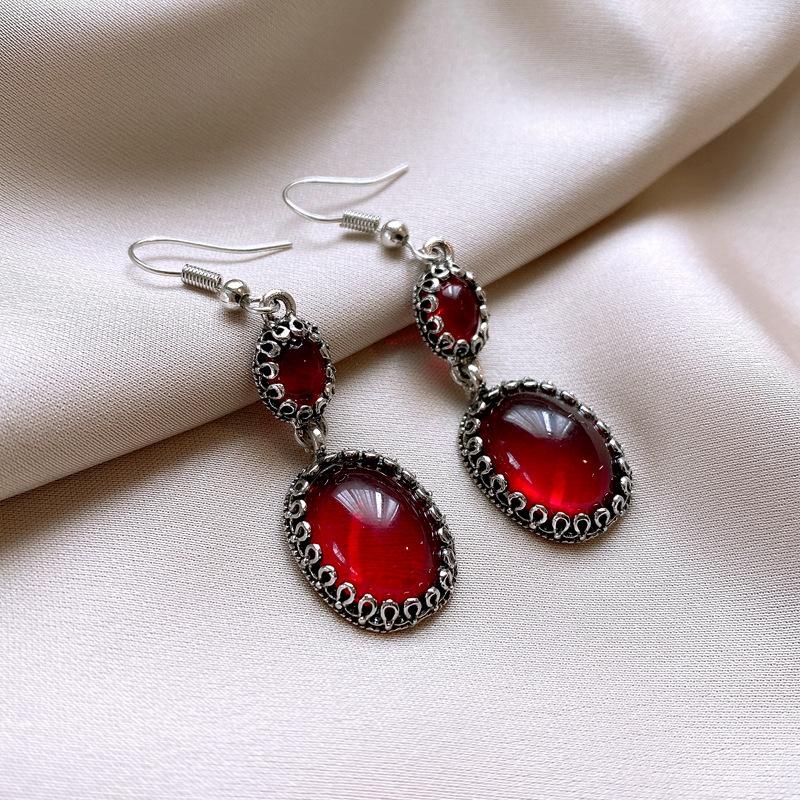 Fan Flower Bamboo Tassel Earrings Trend Ear Hook National Style Temperament High-end Earrings