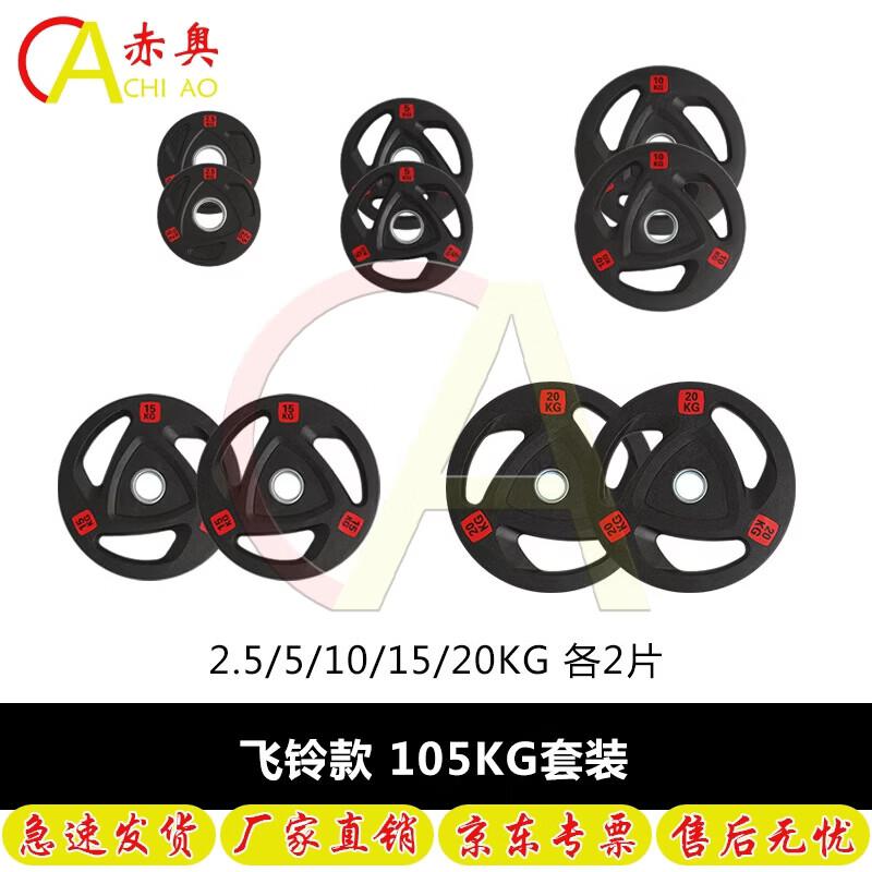 Chiao 3-Hole Rubber Coated Cast Iron Barbell Weight Plates