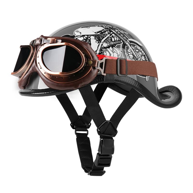 VGV Half helmet motorcycle helmet Electric Vehicle bike Riding Locomotive for Cruiser Retro Four seasons Unisex teenager child