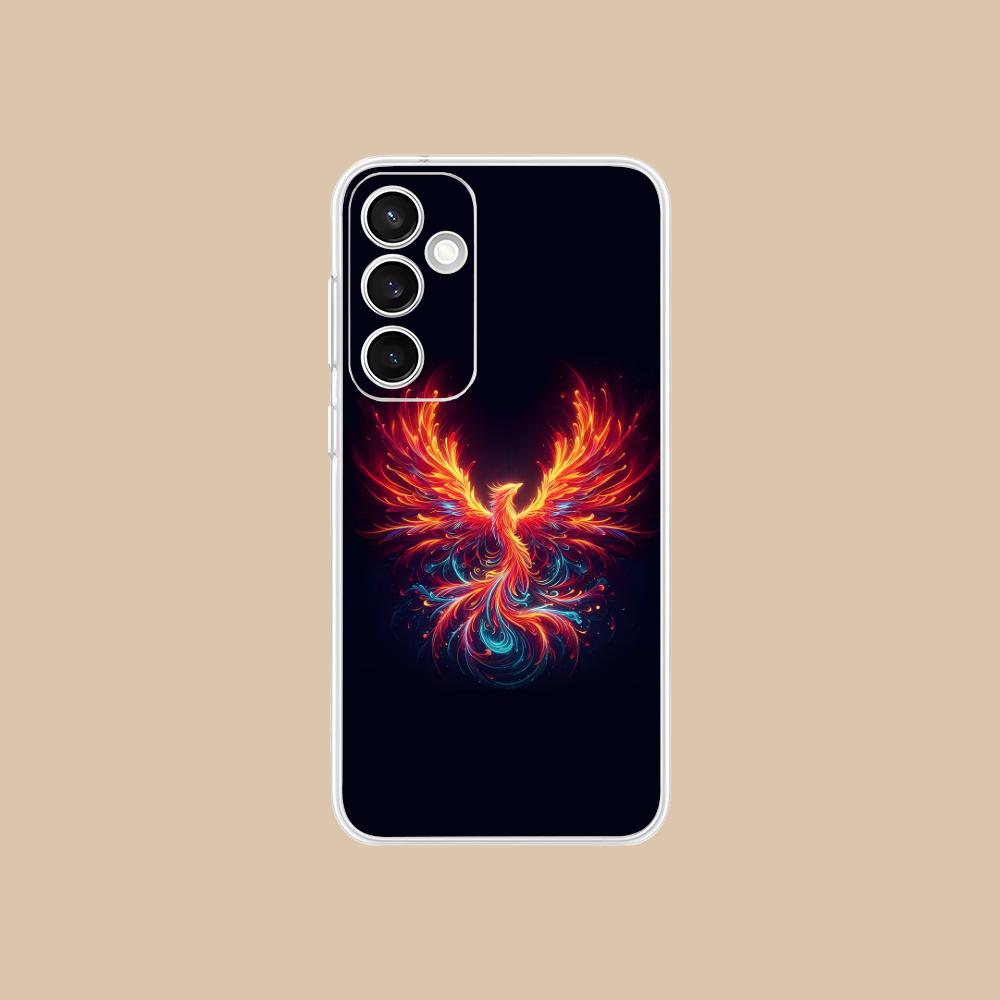 

Роскошный Чехол для Мобильного Телефона Феникс для Samsung Galaxy S25 S24 S23 S22 S21Plus FE Ultra Прозрачный Цветной Чехол для Телефонов Красивый Galaxy S21 5G