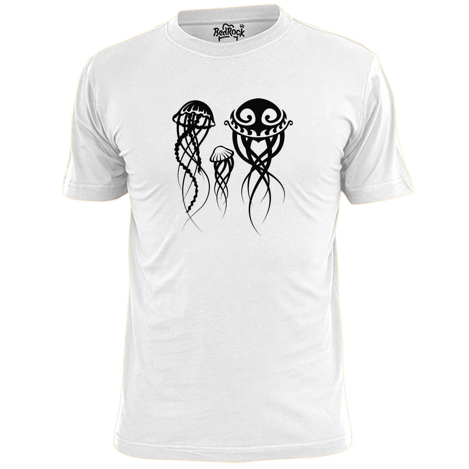 

Mens Jelly Fish Silhouette T shirt Maori Art Tattoo Wildlife Sea Life Marine XL