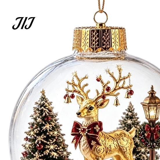 Decorative Ornaments for Home Christmas Story Ornament, Acrylic Hanging Angel Santa Claus Festive Party Supplies Candy House Designs, Ball Shape