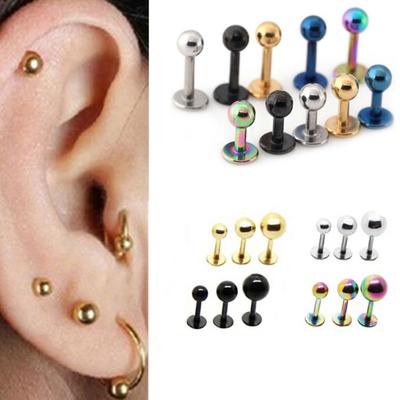2 Pcs Titanium Surgical Stainless Steel Hipsters Small Stud Earring Punk Jewelry Gift