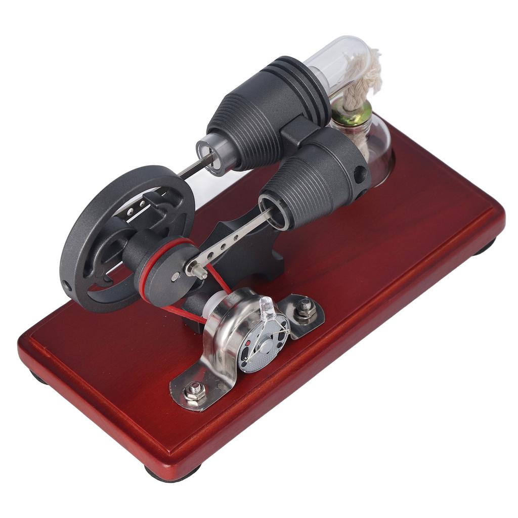 Engine Generator Model Set with Ethanol Bottle Cover Heating Glass Tube Lamp Bead Physical Model