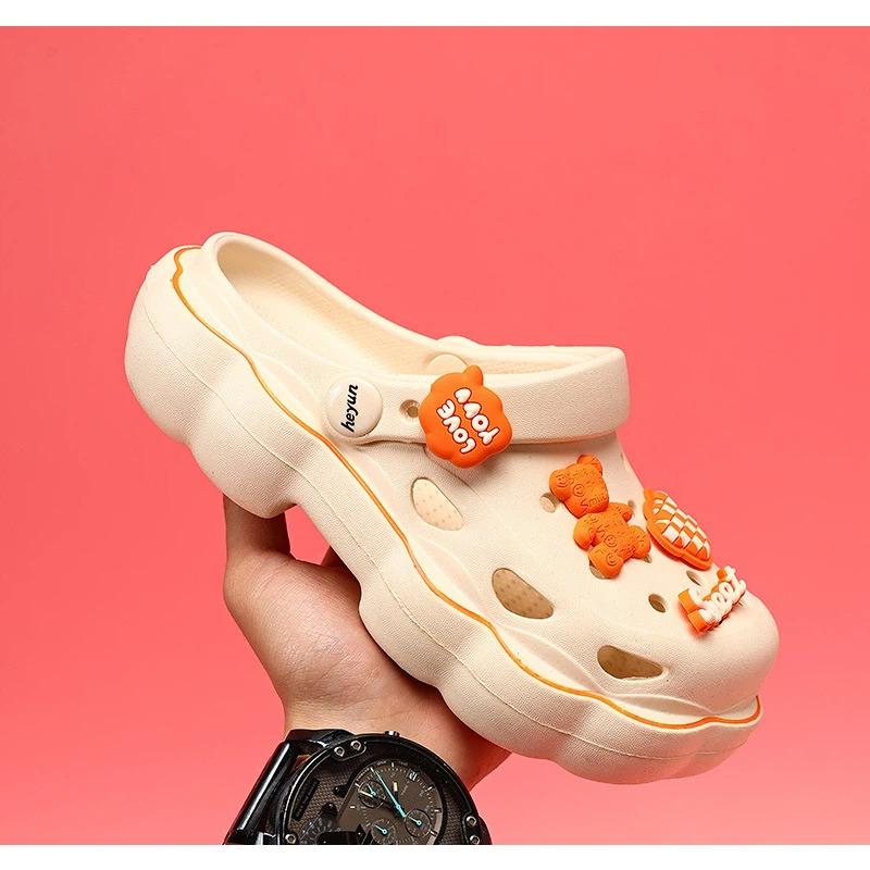 Children's Anti-Slip Soft Soled Cartoon Shoes Girls Adults Thick Soled Indoor Baotou Sandals