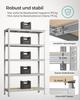 SONGMICS 5-Tier Shelving Unit, Steel Shelving Unit for Storage, Tool-Free Assembly, for Garage, Shed, Load Capacity 875 kg, 60 x 120 x 200 cm, Silver