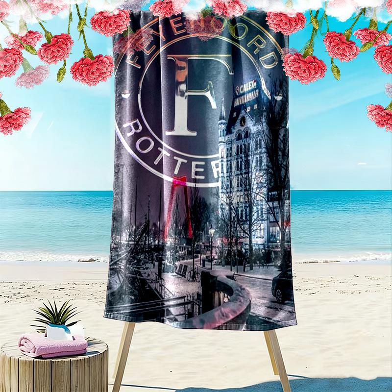 Feyenoord Print Strandtuch, Großes Weiches Schnelltrocknendes Handtuch für Strand Camping Schwimmen