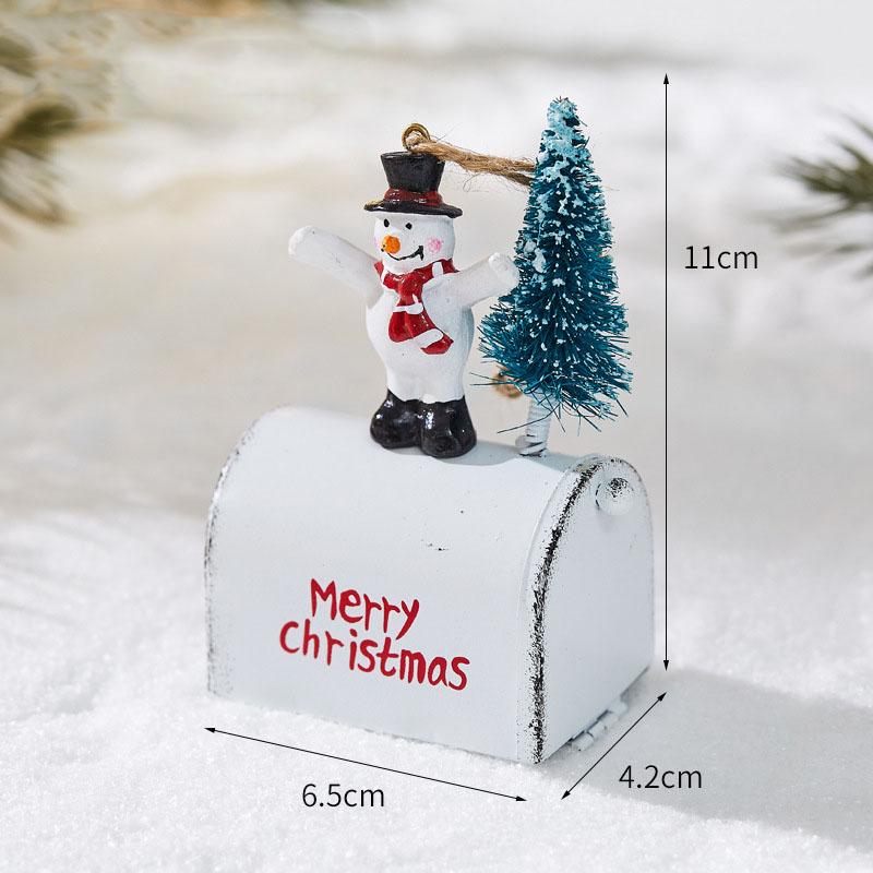 New Christmas Wrought Iron Decorative Cabin Mailbox Indoor And Outdoor Decorations, Bar, Shopping Mall Window Ornaments