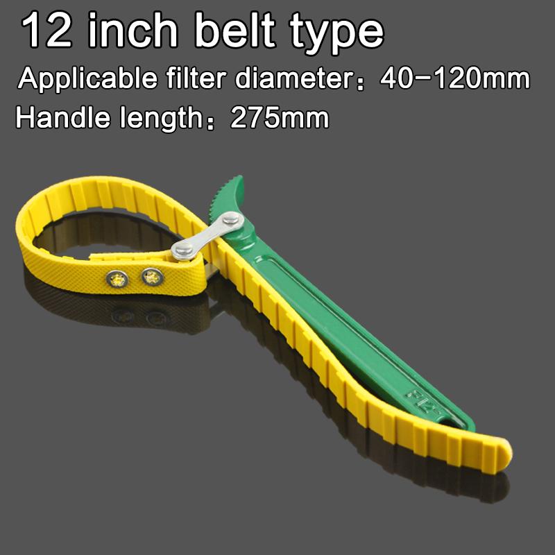 Manșetă de centură reglabilă de 8/12 inci Cheie pentru filtru de ulei Instrumente pentru îndepărtarea tipului de lanț Instrumente pentru repararea camioanelor Cheie grea