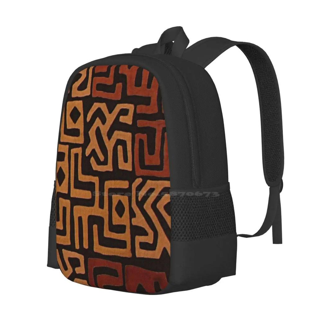 African Mudcloth Pattern Hot Sale Backpack Fashion Bags Mudcloth Pattern Ethnic Geometric Bohemian Minimal Simple African Mud