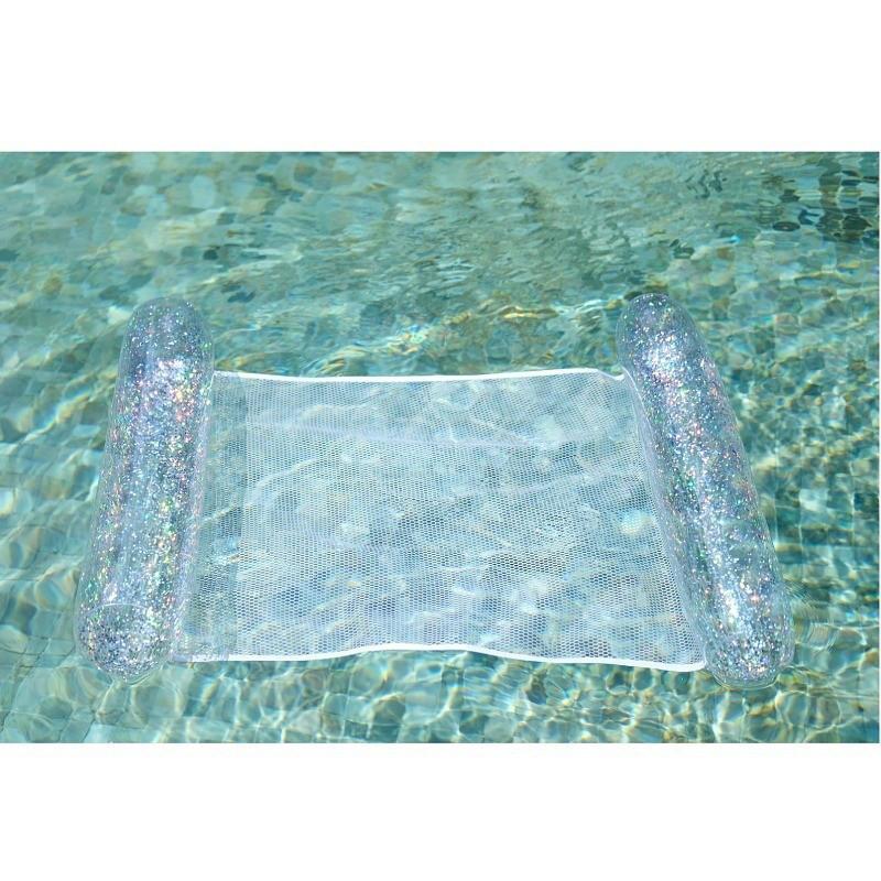 

Popular Pvc Water Floating Chair With Glitter Inflatable Hammock For Adults 130*70cm
