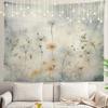 Navy Blue Watercolor Mountains Wall Tapestry, Sky Wall Hanging Large Tapestry Decoration Polyester Fiber White Hem Around for