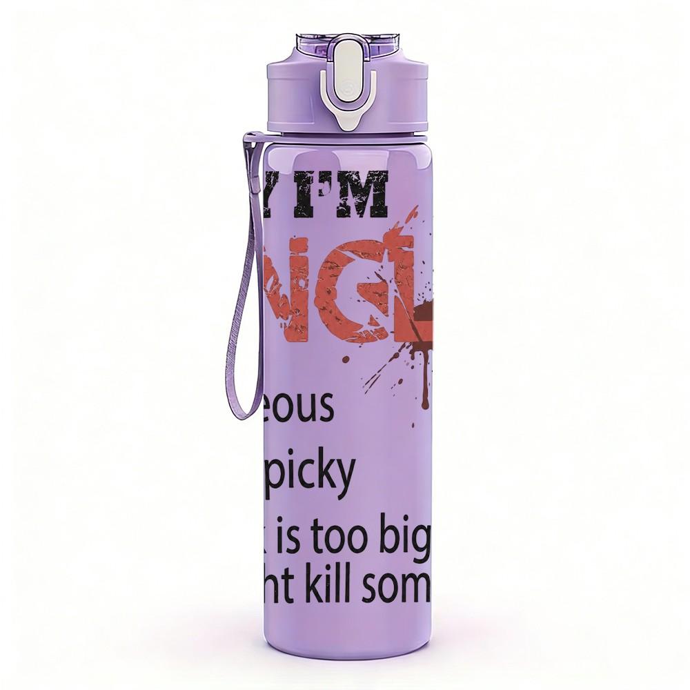 1PC Why Single Text 750ml sports water bottle leakproof straw lid outdoor office home