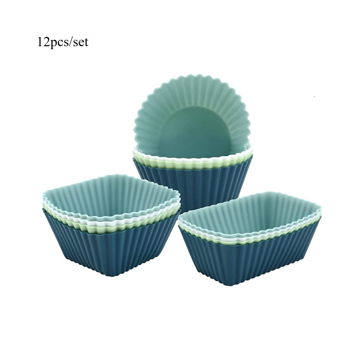 

Silicone Reusable Cupcake Baking Cups Non-Stick Muffin Pastry Cake Liners Molds Sets