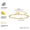 Stainless Steel Water Wave Bead Chain Bracelet for Women Gold Color Vintage Bracelets Jewelry Gifts