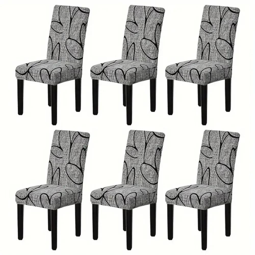 Stretch Seat Cover Elastic Chair Protecter Practical Printed Dining Chair Cover Banquet