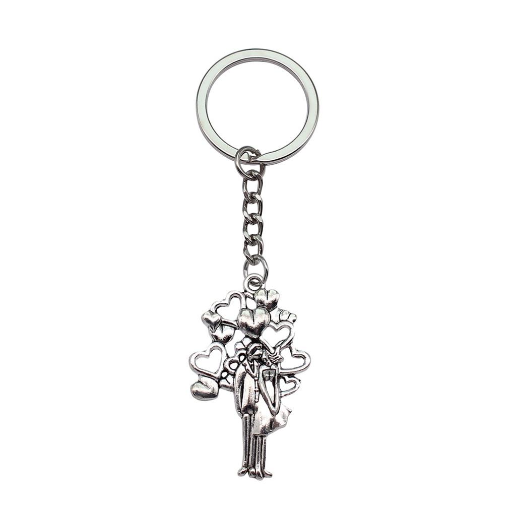 Souvenir Gift Couple Keychain Kiss Charm Lover Key Ring 28mm Ring