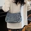 Large Capacity Denim Bag Women's Multi-Pocket Shoulder Crossbody Bag