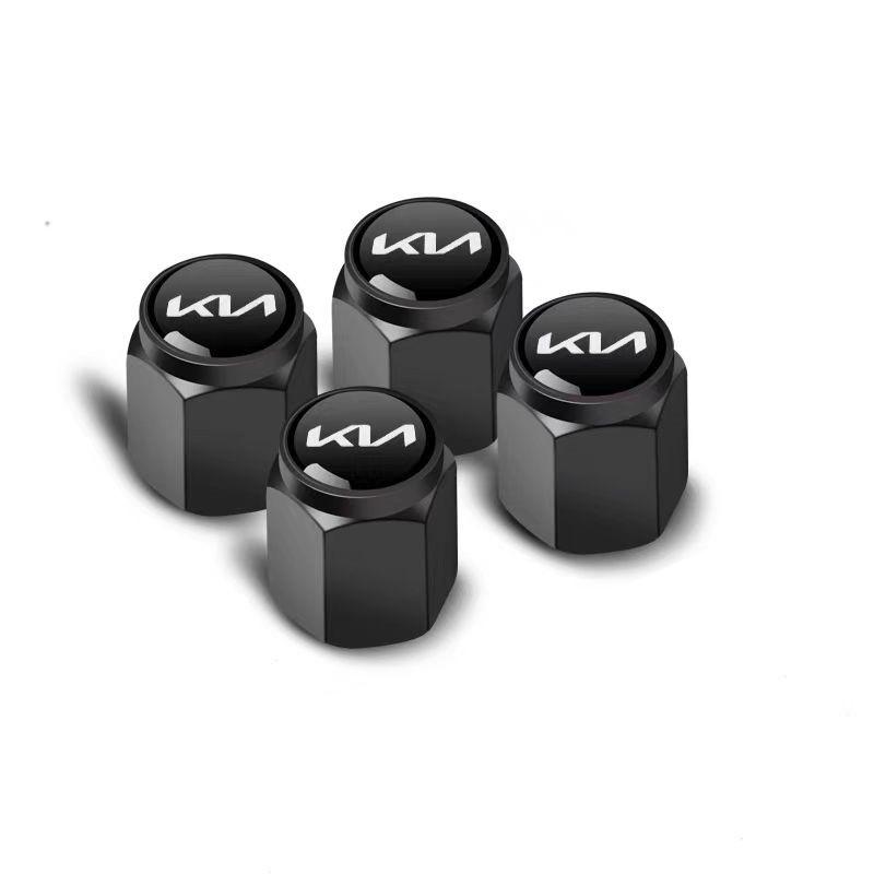 Set von 4 Metall-Autoreifen-Ventilkappen Ventilschaft-Abdeckungen Auto Zubehör Styles für Kia Sportage Rio Ceed Picanto K5 K9 Sorento